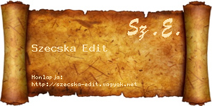 Szecska Edit névjegykártya